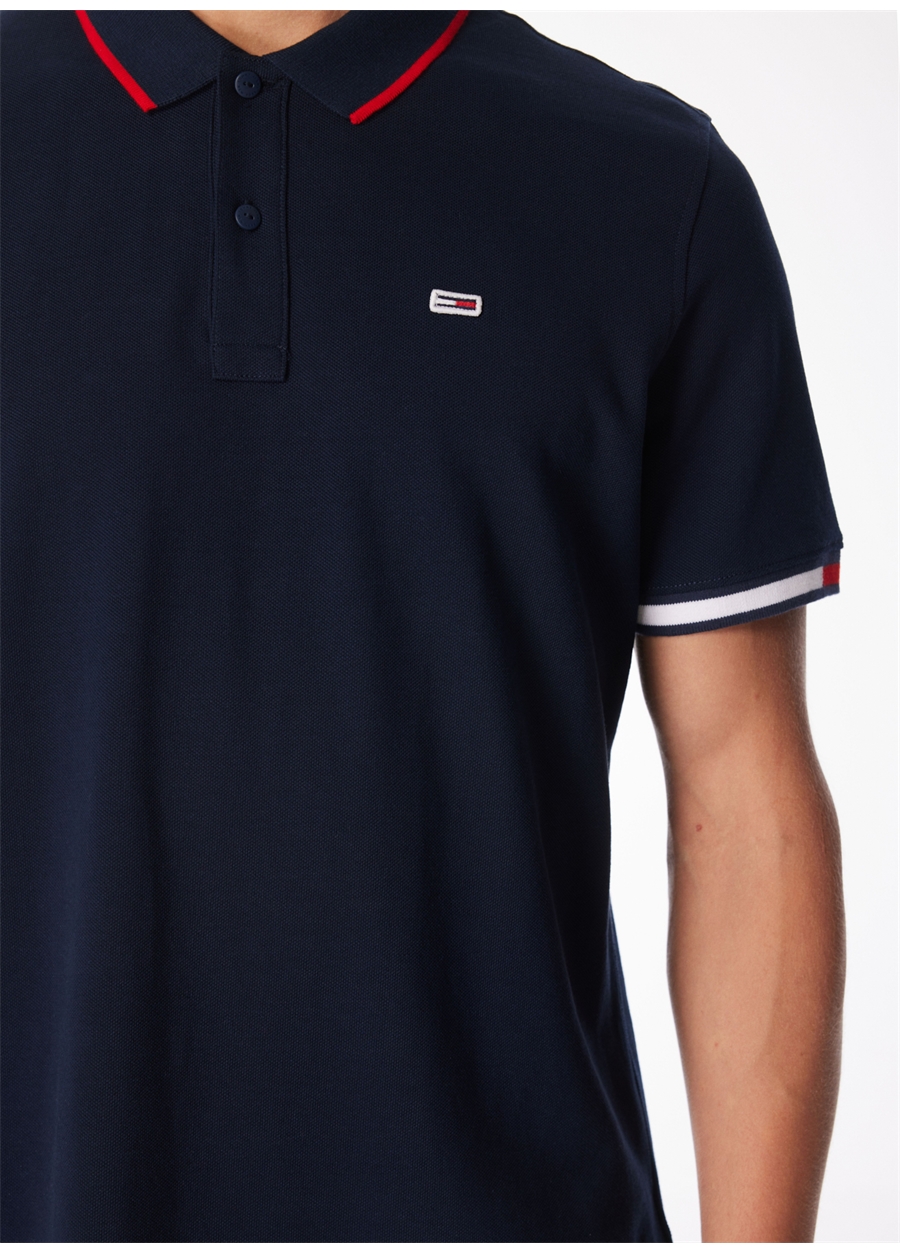 Tommy Jeans Düz Lacivert Erkek Polo T-Shirt DM0DM12963C1G_3