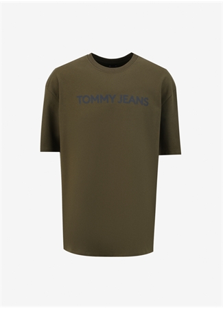 Tommy Jeans Düz Haki Erkek T-Shirt DM0DM18267MR1_5