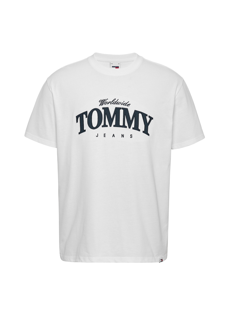 Tommy Jeans Baskılı Beyaz Erkek T-Shirt DM0DM18274YBR