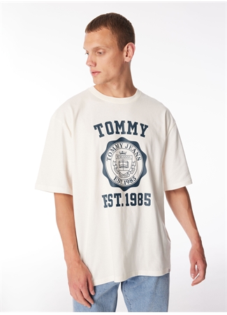 Tommy Jeans Baskılı Beyaz Erkek T-Shirt DM0DM18560YBH_2