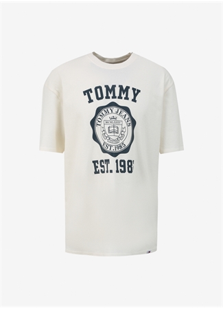 Tommy Jeans Baskılı Beyaz Erkek T-Shirt DM0DM18560YBH_5