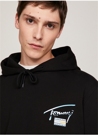 Tommy Jeans Kapüşon Yaka Siyah Erkek Sweatshırt DM0DM18457BDS_0