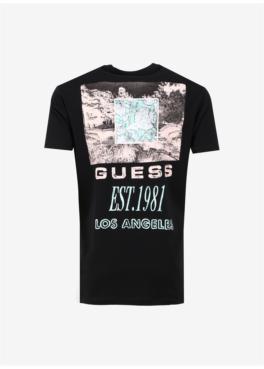 Guess Bisiklet Yaka Baskılı Siyah Erkek T-Shirt M4GI30I3Z14JBLK_SS CN BACK BOX LOGO_6