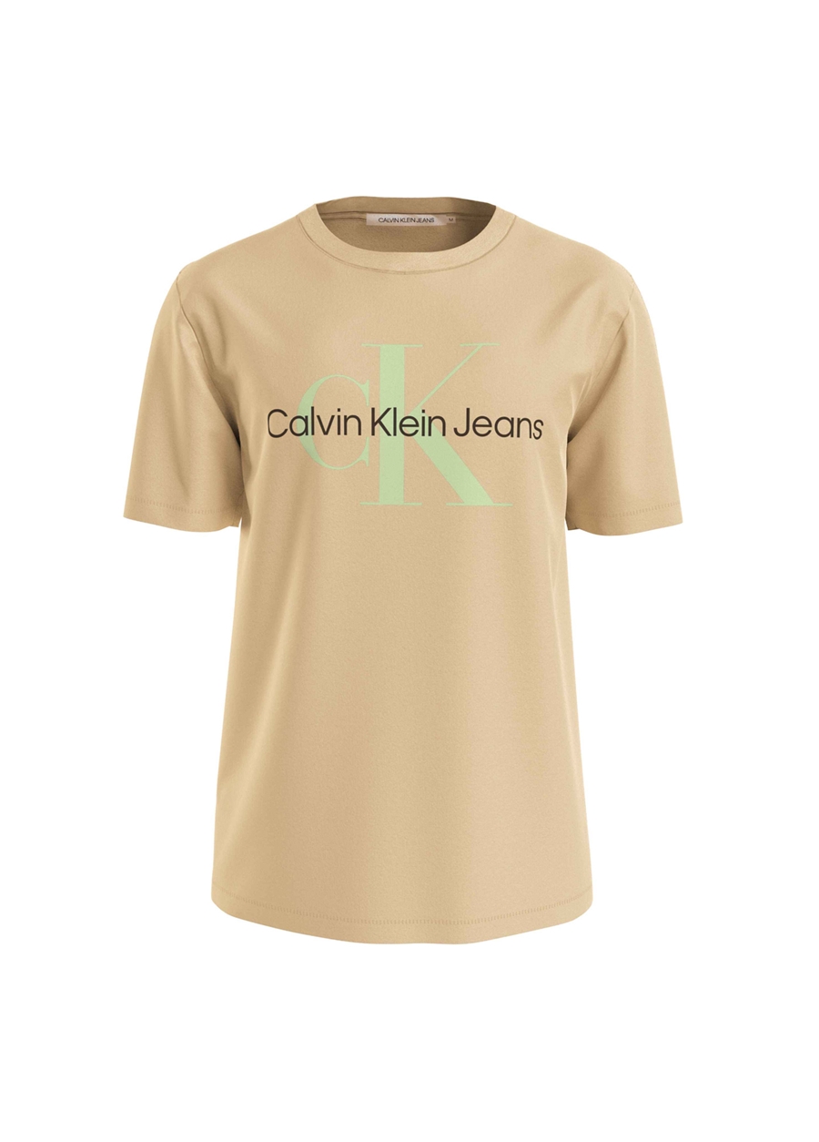 Calvin Klein Jeans Baskılı Bej Erkek T-Shirt J30J320806AAT