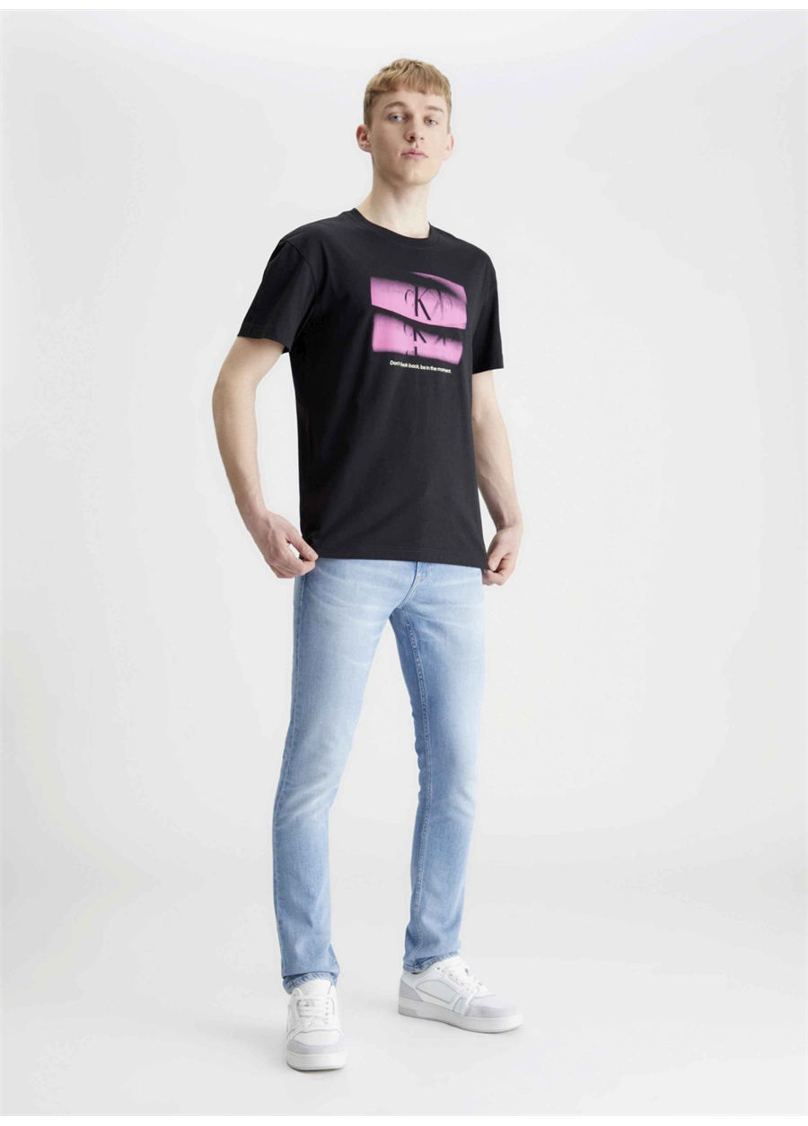Calvin Klein Jeans Baskılı Siyah Erkek T-Shirt J30J324645BEH