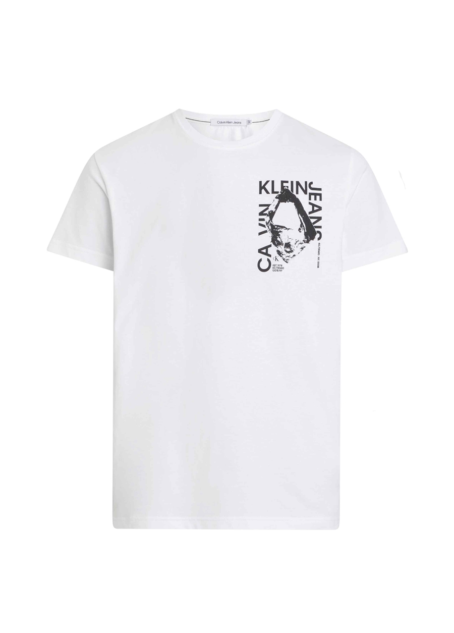 Calvin Klein Jeans Baskılı Beyaz Erkek T-Shirt J30J324640YAF
