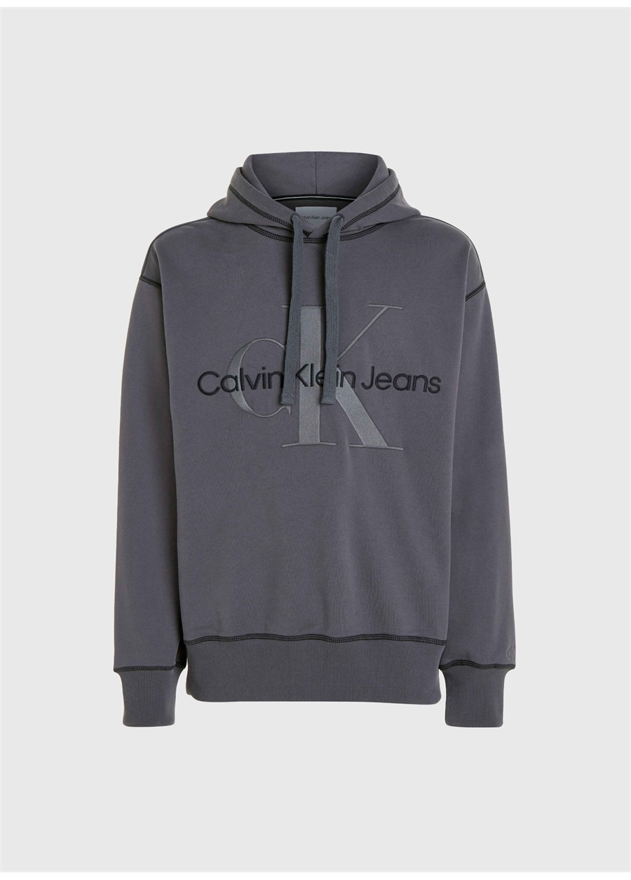 Calvin Klein Jeans Kapüşon Yaka Antrasit Erkek Sweatshırt J30J324623PT2_2