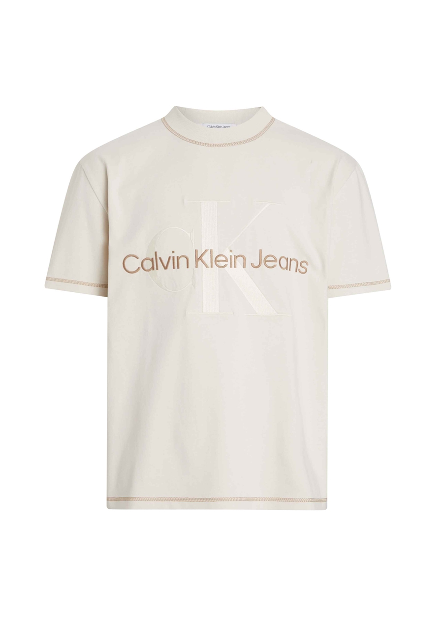 Calvin Klein Jeans Baskılı Beyaz Erkek T-Shirt J30J324673YBI