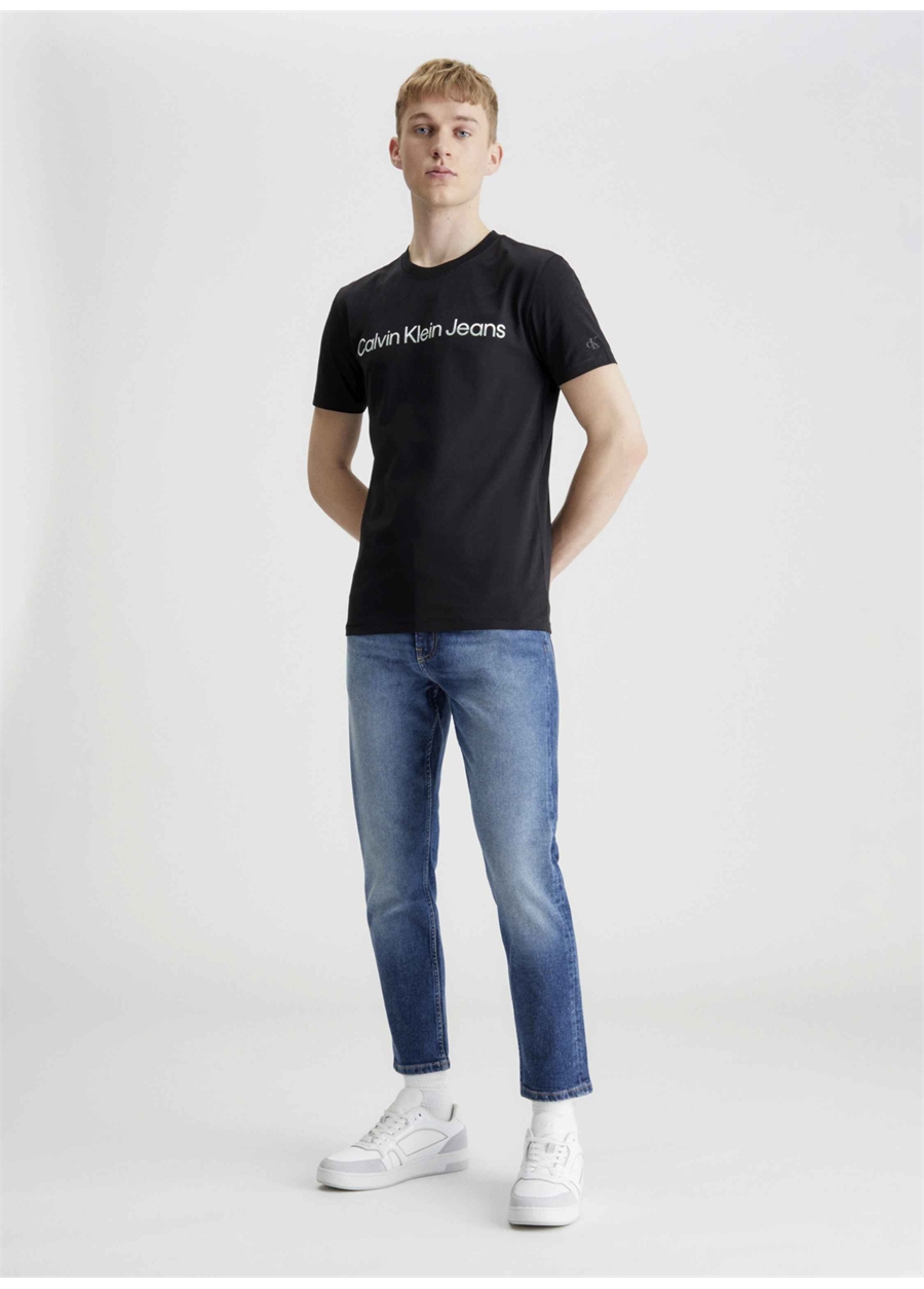 Calvin Klein Jeans Düz Siyah Erkek T-Shirt J30J324682BEH