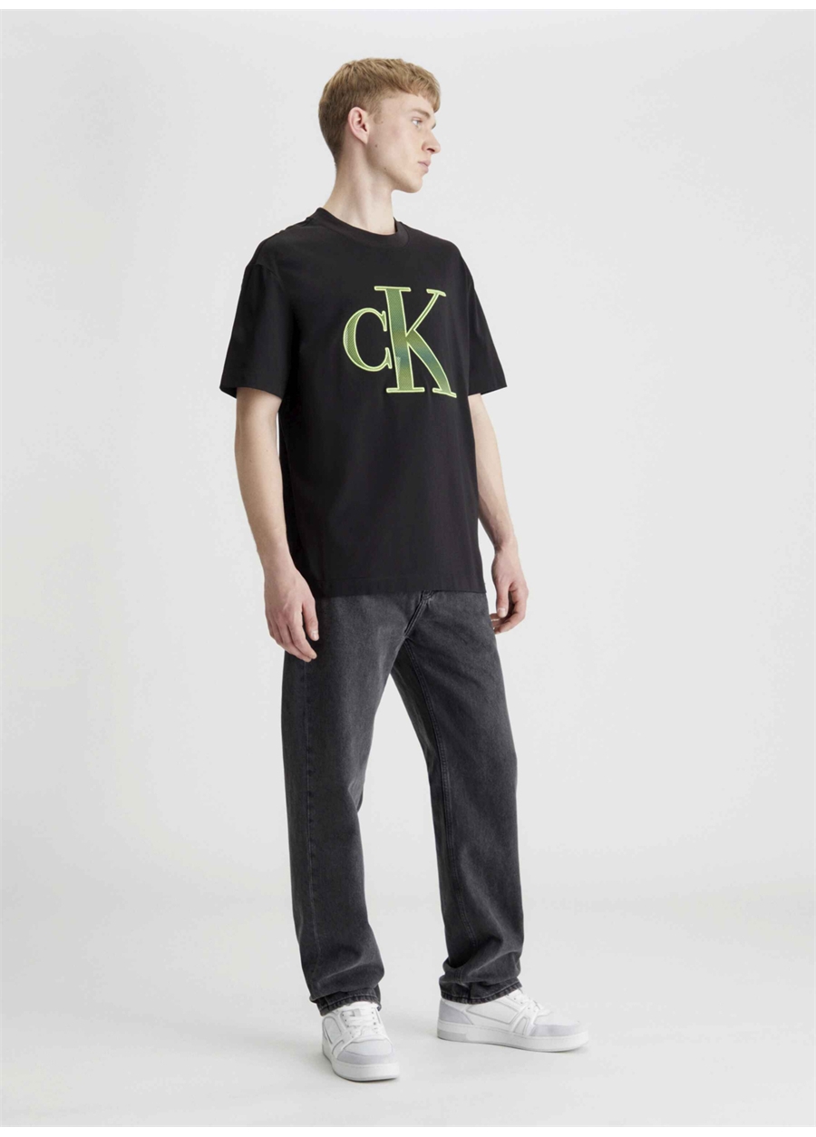 Calvin Klein Jeans Baskılı Siyah Erkek T-Shirt J30J325029BEH