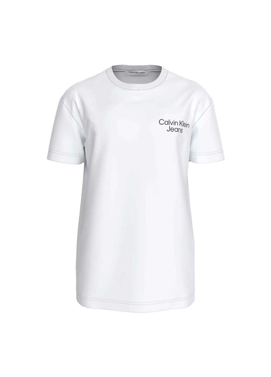 Calvin Klein Jeans Düz Beyaz Erkek T-Shirt J30J325186YAF