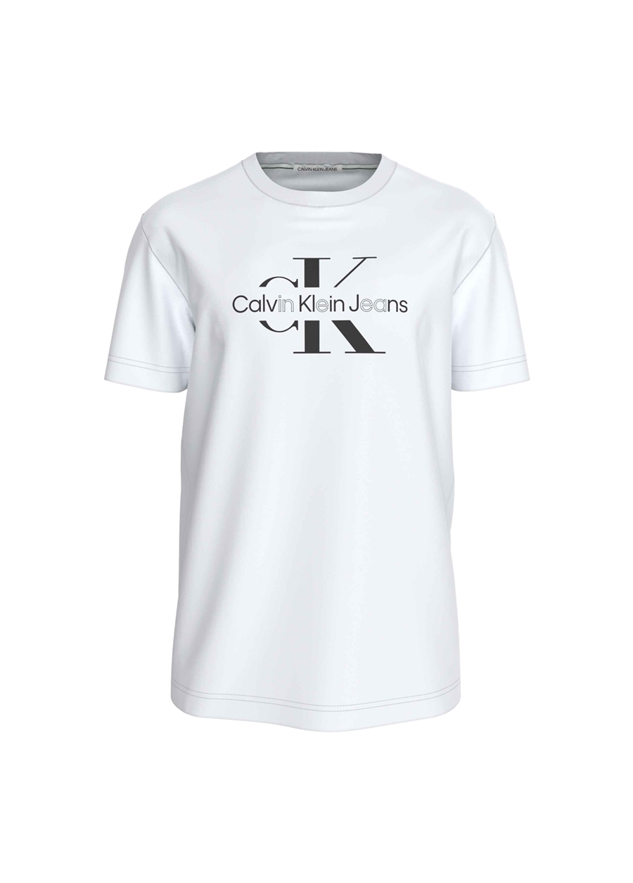 Calvin Klein Jeans Baskılı Beyaz Erkek T-Shirt J30J325190YAF