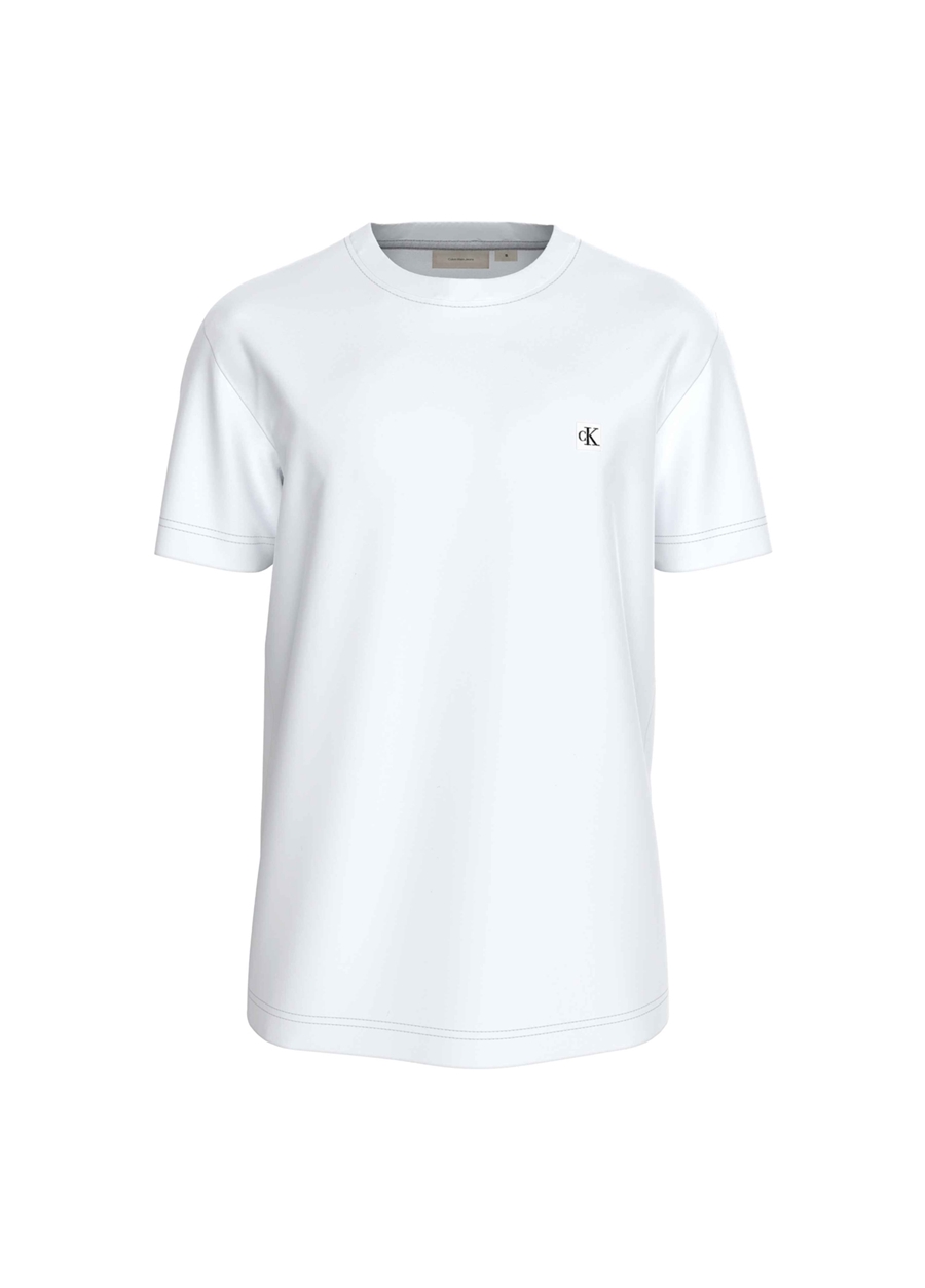 Calvin Klein Jeans Düz Beyaz Erkek T-Shirt J30J325268YAF