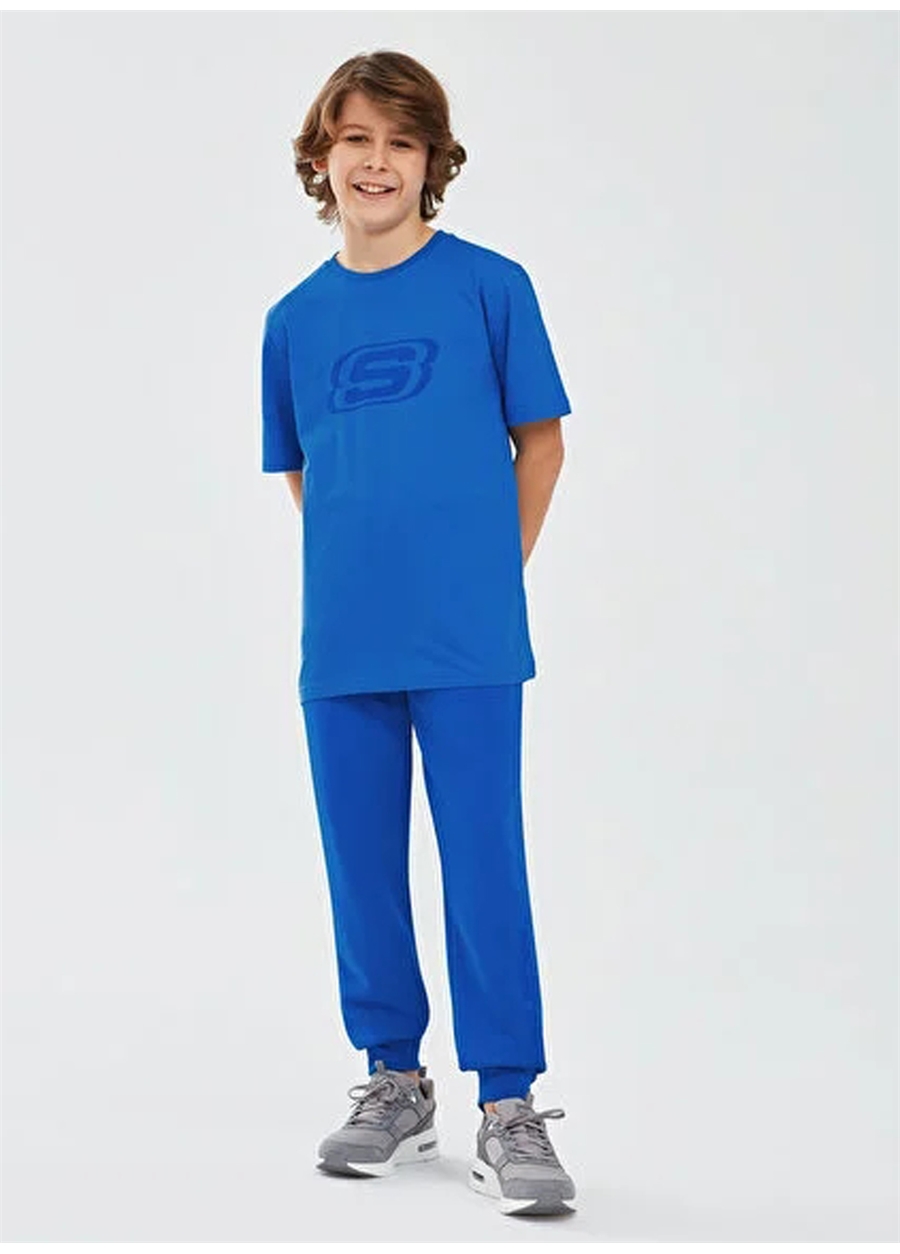 Skechers Düz Mavi Erkek Çocuk T-Shirt SK232080-403-Essential B T-Shirt_0