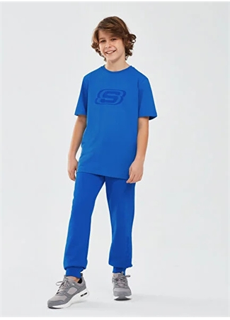 Skechers Düz Mavi Erkek Çocuk T-Shirt SK232080-403-Essential B T-Shirt_2