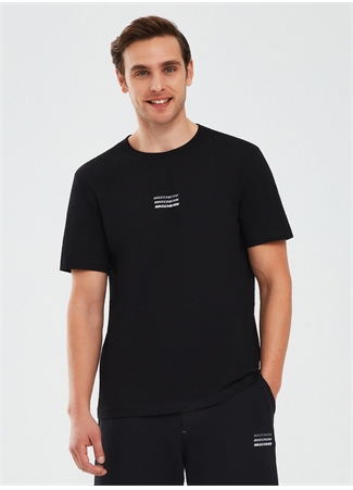 Skechers Siyah Erkek Bisiklet Yaka Regular Fit T-Shirt S241007-001 Essential