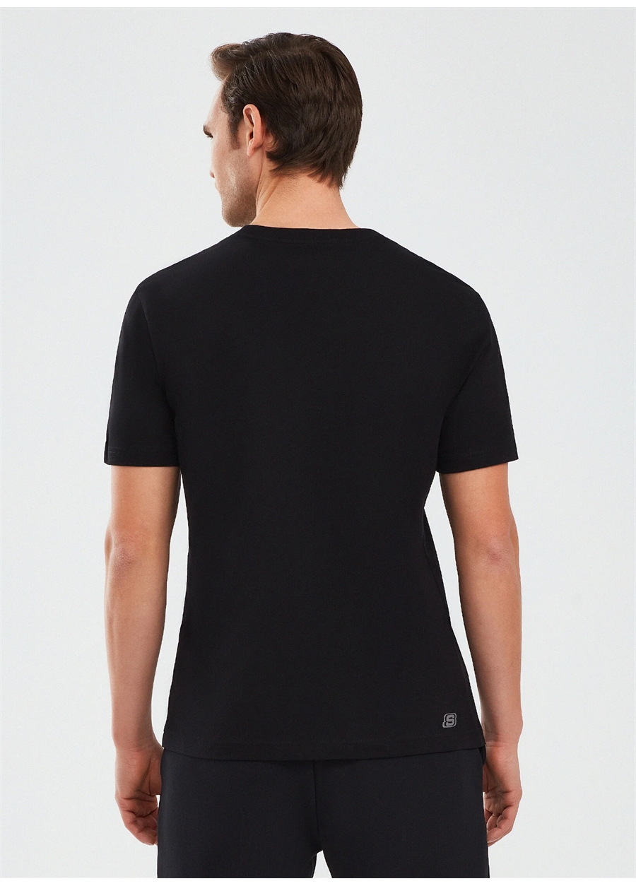 Skechers Siyah Erkek Bisiklet Yaka Regular Fit T-Shirt S241007-001 Essential_3