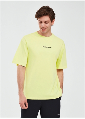 Skechers Açık Yeşil Erkek Bisiklet Yaka Oversized T-Shirt S232404-299 Graphic T-Shirt M Short