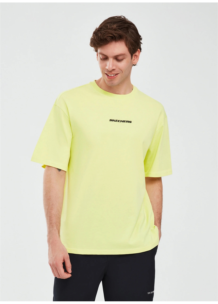 Skechers Açık Yeşil Erkek Bisiklet Yaka Oversized T-Shirt S232404-299 Graphic T-Shirt M Short_0