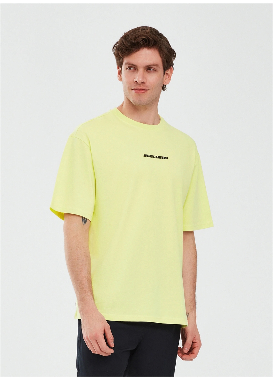 Skechers Açık Yeşil Erkek Bisiklet Yaka Oversized T-Shirt S232404-299 Graphic T-Shirt M Short_2