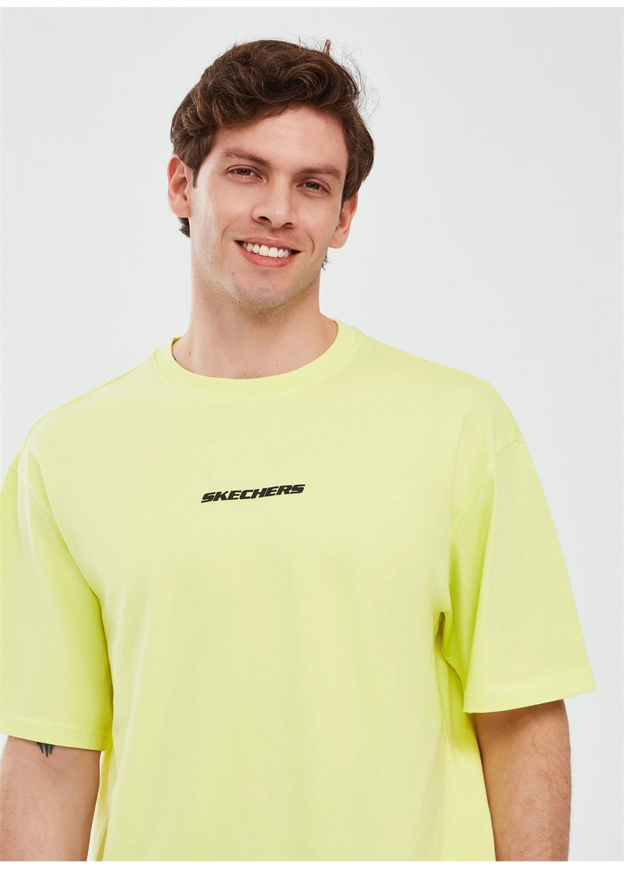 Skechers Açık Yeşil Erkek Bisiklet Yaka Oversized T-Shirt S232404-299 Graphic T-Shirt M Short_3