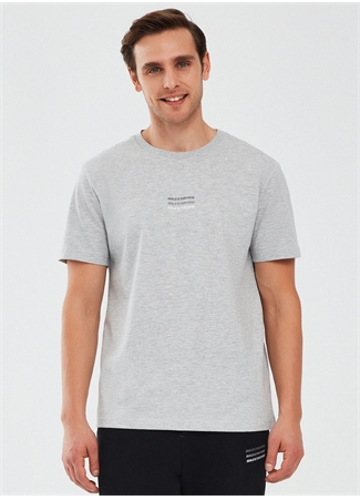 Skechers Gri Melanj Erkek Bisiklet Yaka Regular Fit T-Shirt S241007-036 Essential M