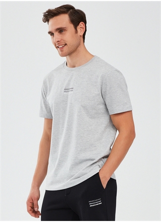 Skechers Gri Melanj Erkek Bisiklet Yaka Regular Fit T-Shirt S241007-036 Essential M_1