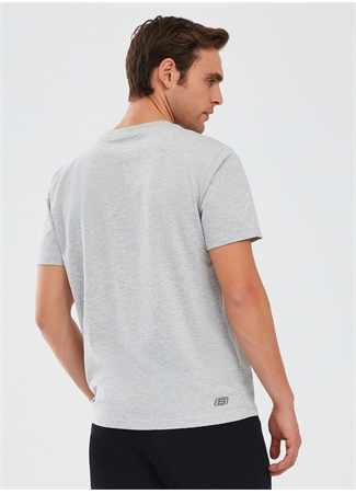 Skechers Gri Melanj Erkek Bisiklet Yaka Regular Fit T-Shirt S241007-036 Essential M_4