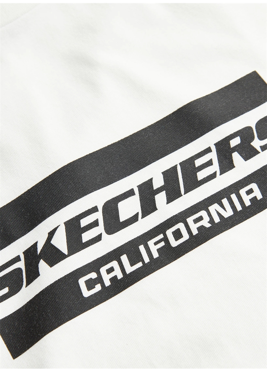 Skechers Kırık Beyaz Erkek Bisiklet Yaka Regular Fit T-Shirt S241056-102 Graphic_8