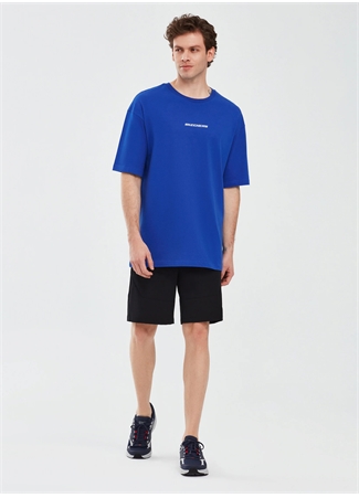 Skechers Mavi Erkek Bisiklet Yaka Oversized T-Shirt S232404-403 Graphic T-Shirt M Short_1