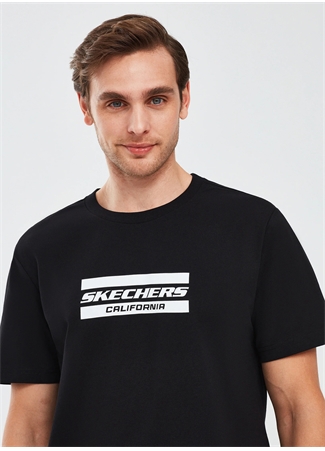 Skechers Siyah Erkek Bisiklet Yaka T-Shirt S241056-001 Graphic_4