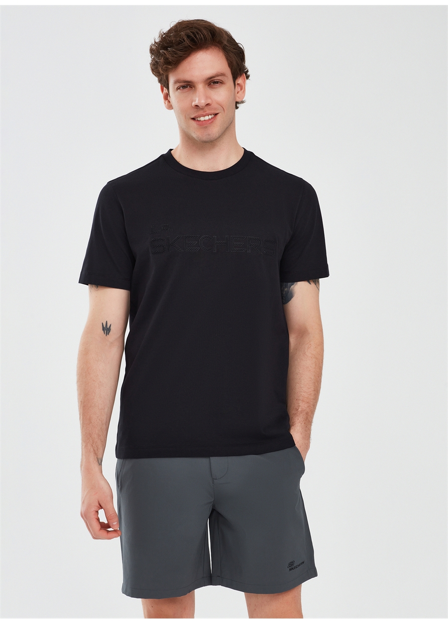 Skechers Siyah Erkek Bisiklet Yaka Regular Fit T-Shirt S241065-001_0