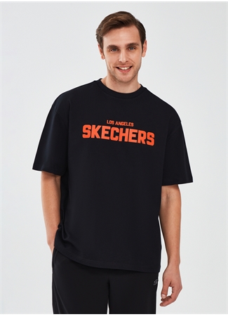 Skechers Siyah Erkek Bisiklet Yaka Oversized T-Shirt S241070-001