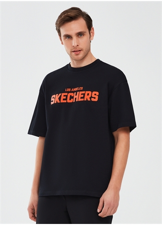 Skechers Siyah Erkek Bisiklet Yaka Oversized T-Shirt S241070-001_1