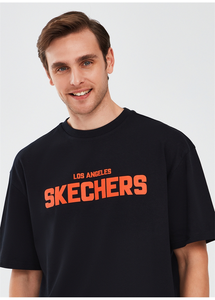 Skechers Siyah Erkek Bisiklet Yaka Oversized T-Shirt S241070-001_2