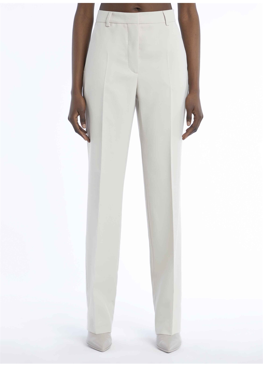 Calvin Klein Yüksek Bel Normal Açık Gri Kadın Pantolon ESSENTIAL SLIM STRAIGHT PANT