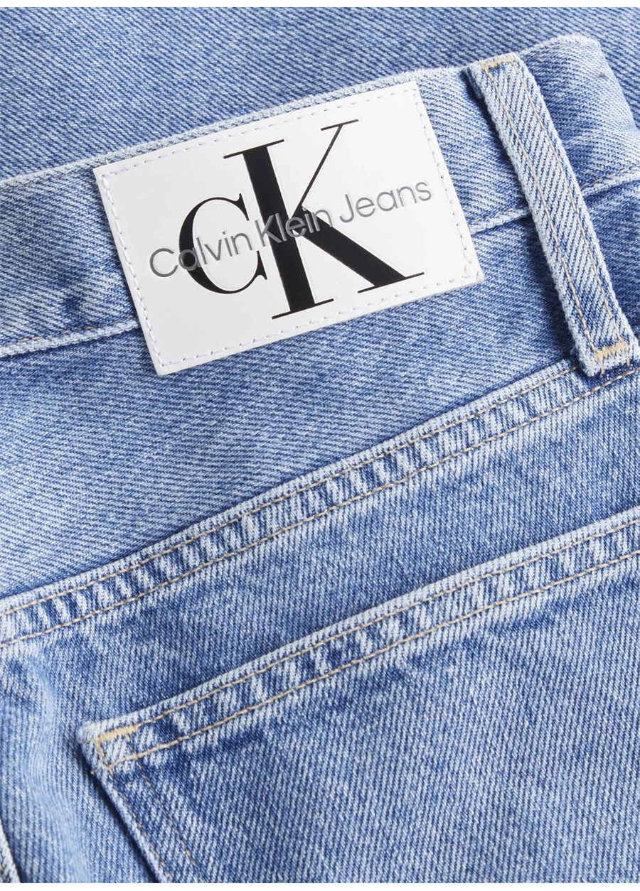 Calvin Klein Jeans Yüksek Bel Düz Paça Normal Açık Mavi Kadın Denim Pantolon J20J2221531AA_1