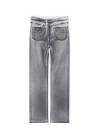 Calvin Klein Jeans Yüksek Bel Düz Paça Normal Gri Kadın Denim Pantolon J20J2224531A4_0