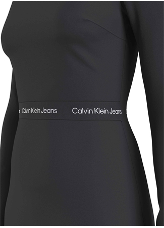 Calvin Klein Jeans Yuvarlak Yaka Düz Siyah Kısa Kadın Elbise J20J222518BEH_1