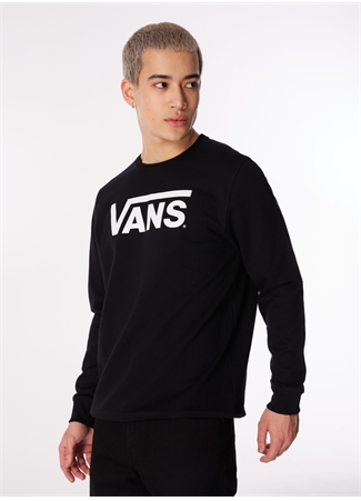 Vans Siyah Erkek Yuvarlak Yaka Sweatshirt VN0A7Y3UBLK1 Classic Vans Crew-B