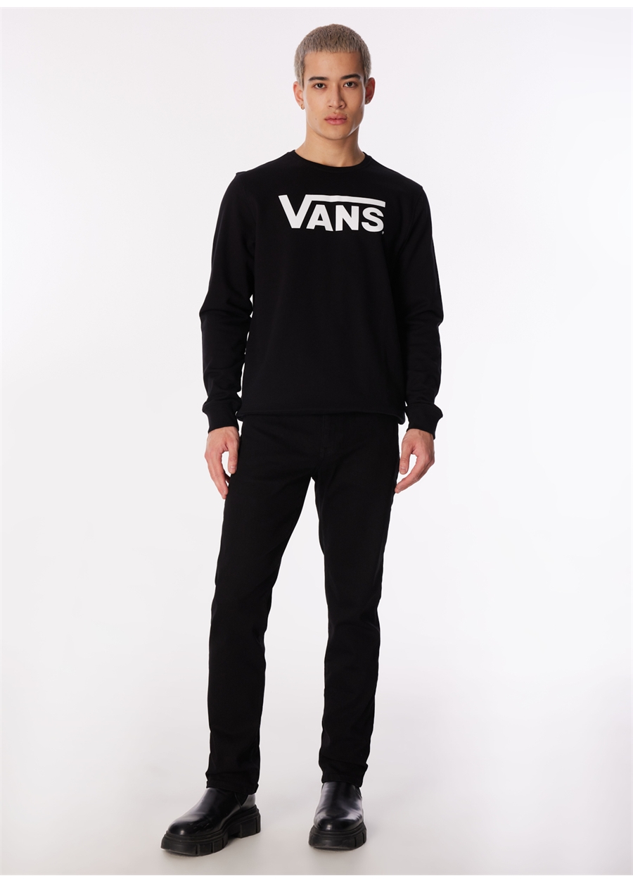 Vans Siyah Erkek Yuvarlak Yaka Sweatshirt VN0A7Y3UBLK1 Classic Vans Crew-B_1