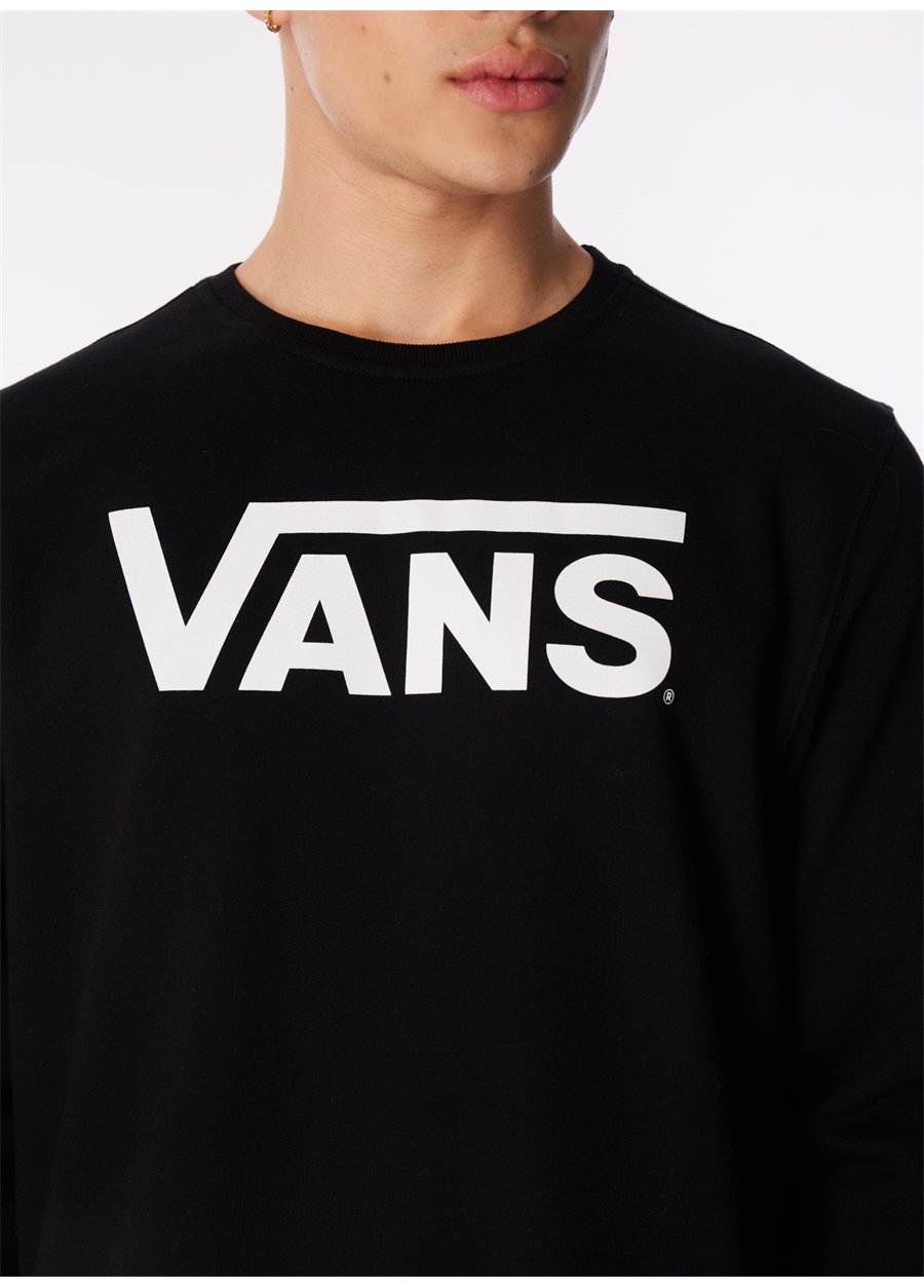 Vans Siyah Erkek Yuvarlak Yaka Sweatshirt VN0A7Y3UBLK1 Classic Vans Crew-B_3