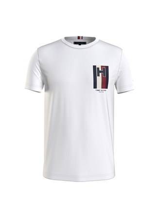 Tommy Hilfiger Bisiklet Yaka Beyaz Erkek T-Shirt MW0MW33687