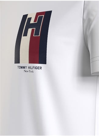 Tommy Hilfiger Bisiklet Yaka Beyaz Erkek T-Shirt MW0MW33687_1