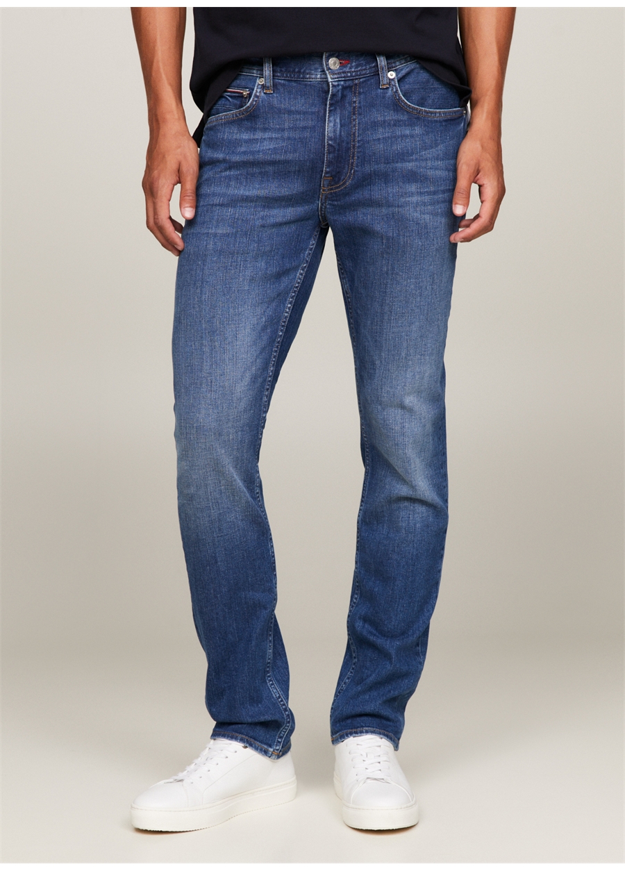 Tommy Hilfiger Normal Bel Normal Paça Slim Fit Erkek Denim Pantolon MW0MW33945_1