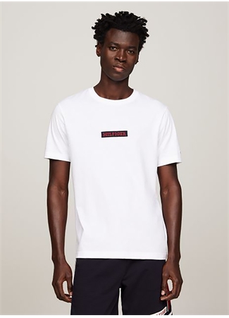 Tommy Hilfiger Bisiklet Yaka Beyaz Erkek T-Shirt MW0MW34373_0