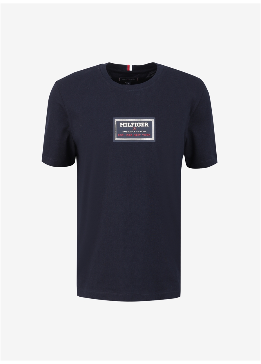 Tommy Hilfiger Bisiklet Yaka Mavi Erkek T-Shirt MW0MW34391_0