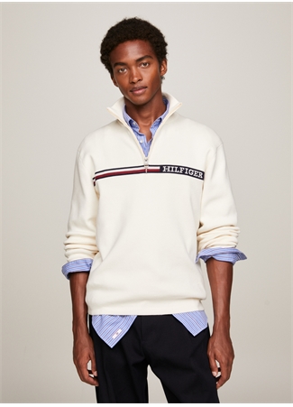 Tommy Hilfiger Balıkçı Yaka Slim Fit Bej Erkek Kazak MW0MW33508_1