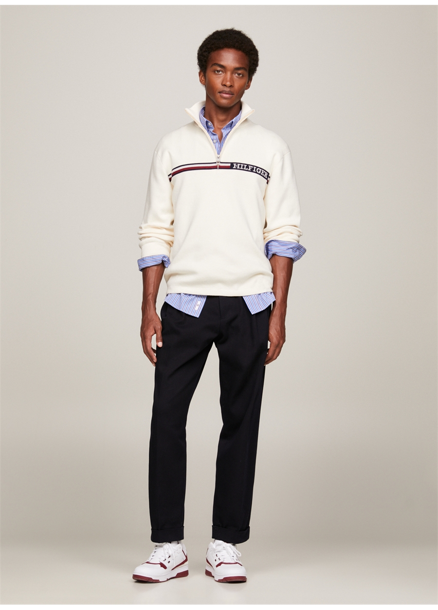 Tommy Hilfiger Balıkçı Yaka Slim Fit Bej Erkek Kazak MW0MW33508_2