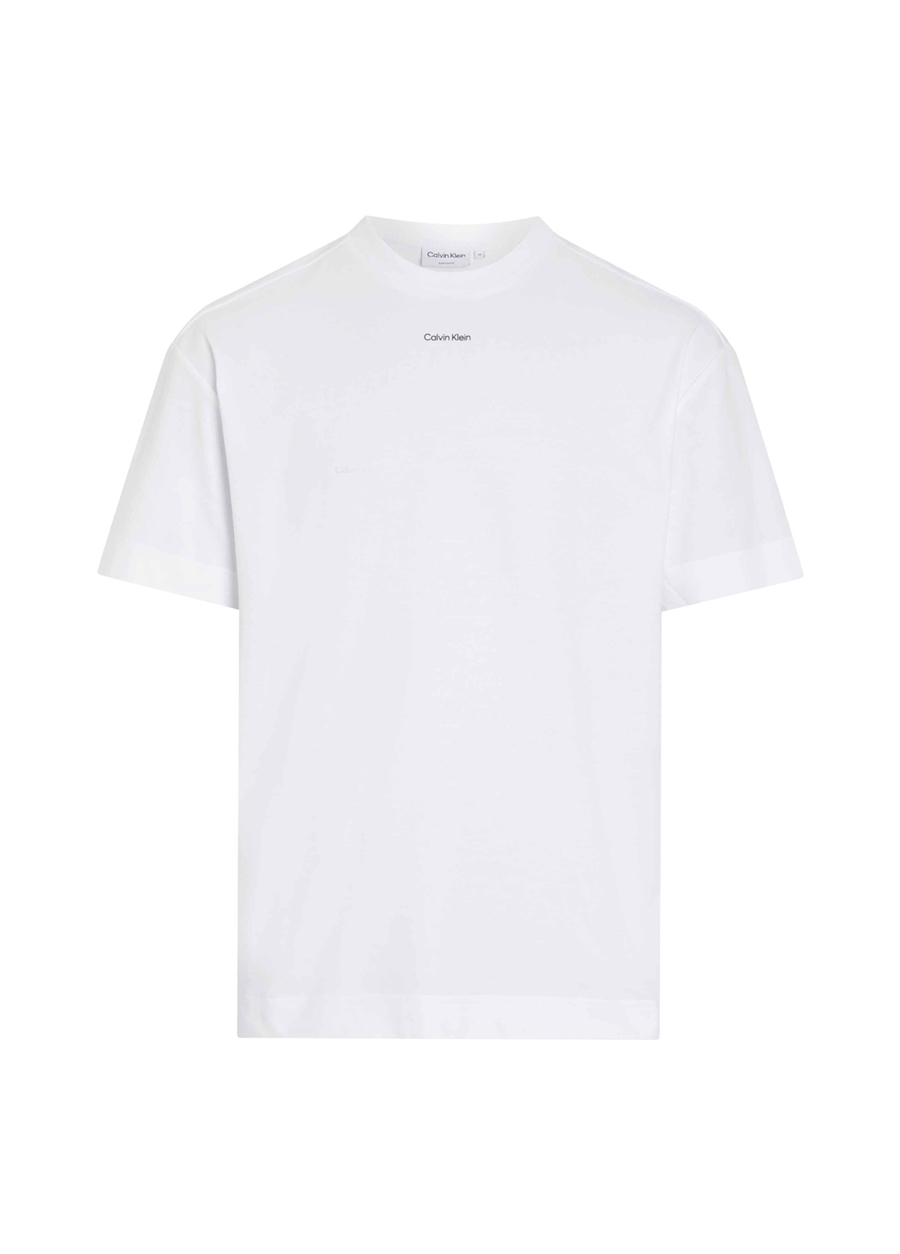 Calvin Klein Bisiklet Yaka Beyaz Erkek T-Shirt K10K112487YAF
